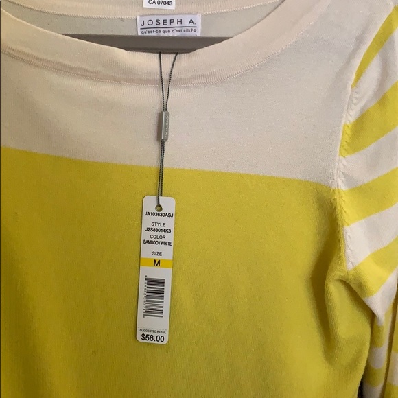Joseph A. Color Block Crew Sweater Yellow Medium - Picture 9 of 9